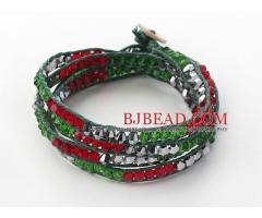  Fashion Red Green Woven Bangle Bracelet Sold at $5