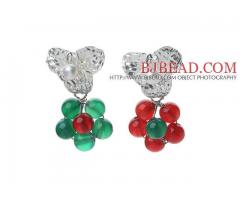 2013 Christmas Design Green Agate And Red Rhinesto