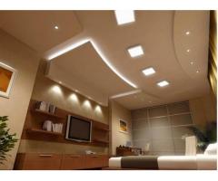 Gypsum Work,Ceiling light , Coffered Ceiling , Crown molding .