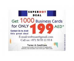Super hot deal get 1000 business cards for 199 aed only!