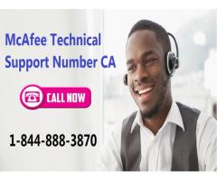 McAfee CA Technical Support Number 1-844-888-3870
