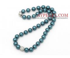 Round Blue and Green Color Seashell Beaded Knotted Necklace is sold at US$ 7.29