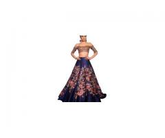 Mirraw Offers Stylish and Designer Blue Lehengas in cheap rate