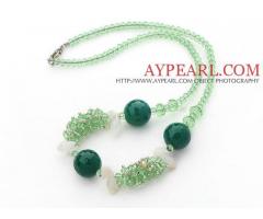 Green Crystal and Aventurine Necklace with Lobster Clasp is sold at US$ 4.99