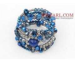 Dark Blue Series Pearl Crystal and Blue Agate Bracelet is sold at US$ 5.82